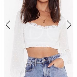 Nasty gal white crop twice